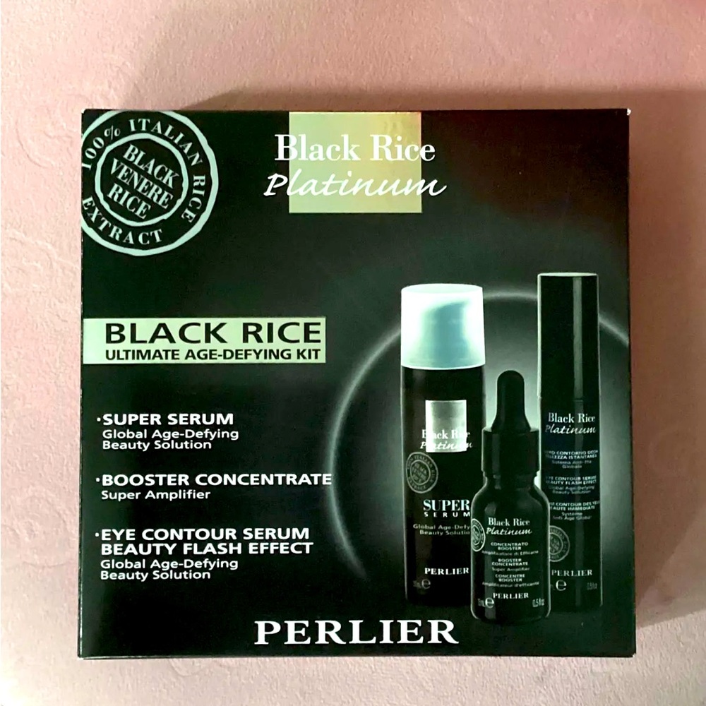 PERLIER BLACK RICE PLATINUM(Italian Import) Men’s Ultimate Age Defying Kit-NEW